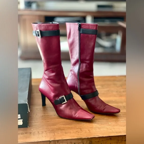 Red Leather Italian Boots - Female Deadpool - Picture 3 of 6